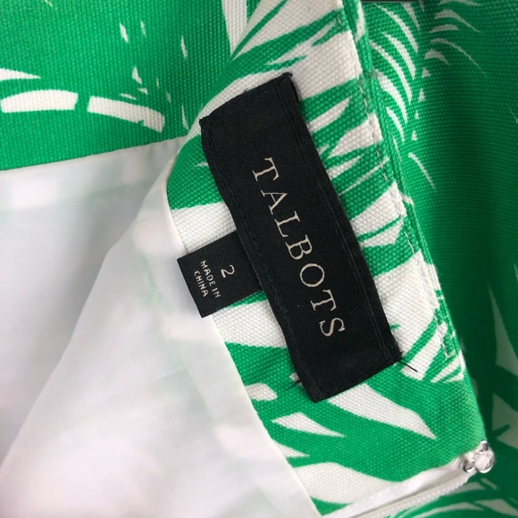Talbots Green Palm Leaf Skirt Size 2 - Picture 6 of 7